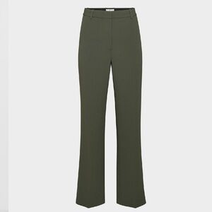 Aritzia Babaton Agency Pants in Olive Green Mirror Crepe